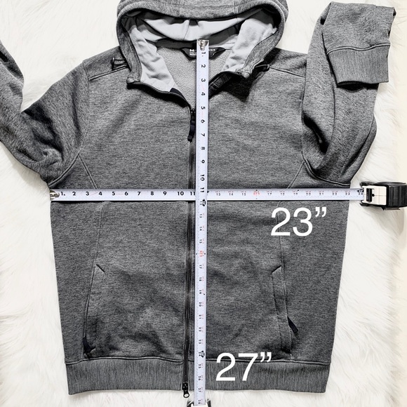 SOLD-Under Armour Mens Zip Up Gray Hoodie Jacket - Picture 10 of 10